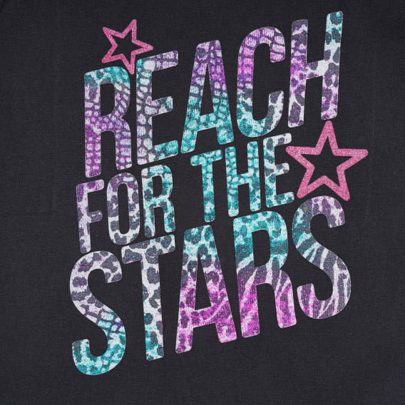 Памучна тениска REACH FOR THE STARS за бебе, тъмносива Chicco 298933 6