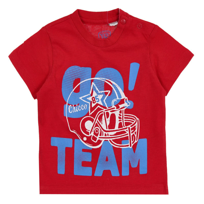 Памучна тениска GO TEAM за бебе, червена  299044