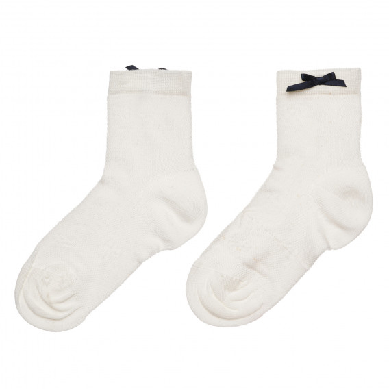 Памучни дълги чорапи с панделка, бели Chicco 299348 