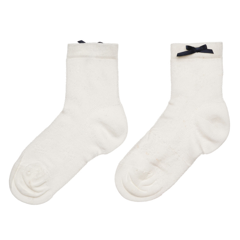 Памучни дълги чорапи с панделка, бели  299348