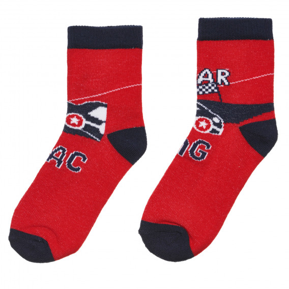 Памучни чорапи с кола за бебе, червени Chicco 299647 
