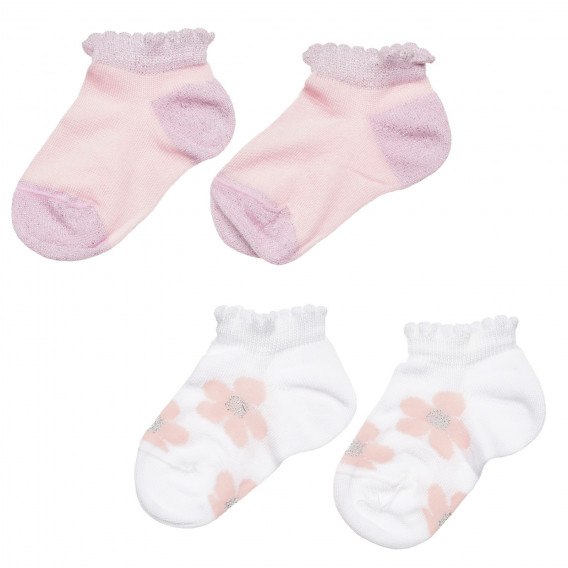 Памучен комплект от два броя чорапи с блестящи акценти Chicco 299672 
