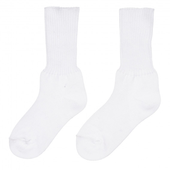 Памучни дълги чорапи за бебе, бели Chicco 299822 