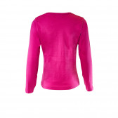 Памучна розова блуза с дълъг ръкав и надпис на немски език за момиче STACCATO 30002 2