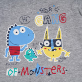 Памучна тениска THE GANG OF MONSTERS за бебе, сива Chicco 300420 2