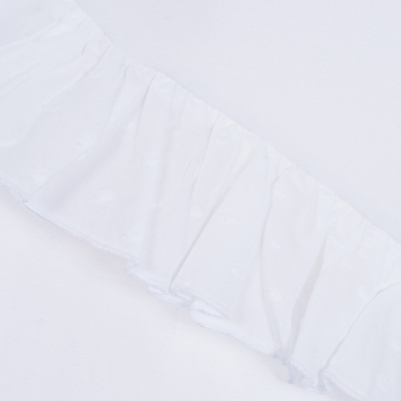 Памучна тениска с къдрички за бебе, бяла Chicco 300742 2