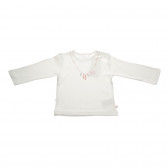 Памучна блуза с дълъг ръкав и щампа имитираща колие за бебе за момиче бяла STACCATO 30076 