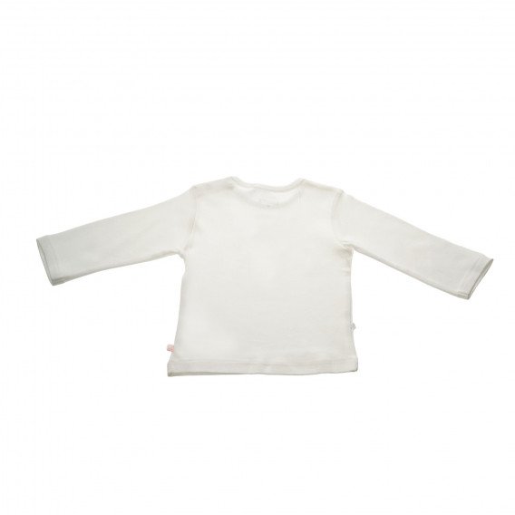 Памучна блуза с дълъг ръкав и щампа имитираща колие за бебе за момиче бяла STACCATO 30077 2