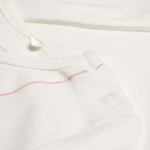 Памучна блуза с дълъг ръкав и щампа имитираща колие за бебе за момиче бяла STACCATO 30078 3