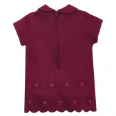 Памучна рокля с апликация на цветя за бебе червена Chicco 300904 4