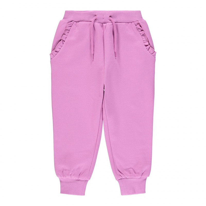 Спортен панталон с къдрички, розов  301328