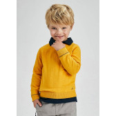 Памучен пуловер с изчистен дизайн ,тъмножълт Mayoral 301625 4