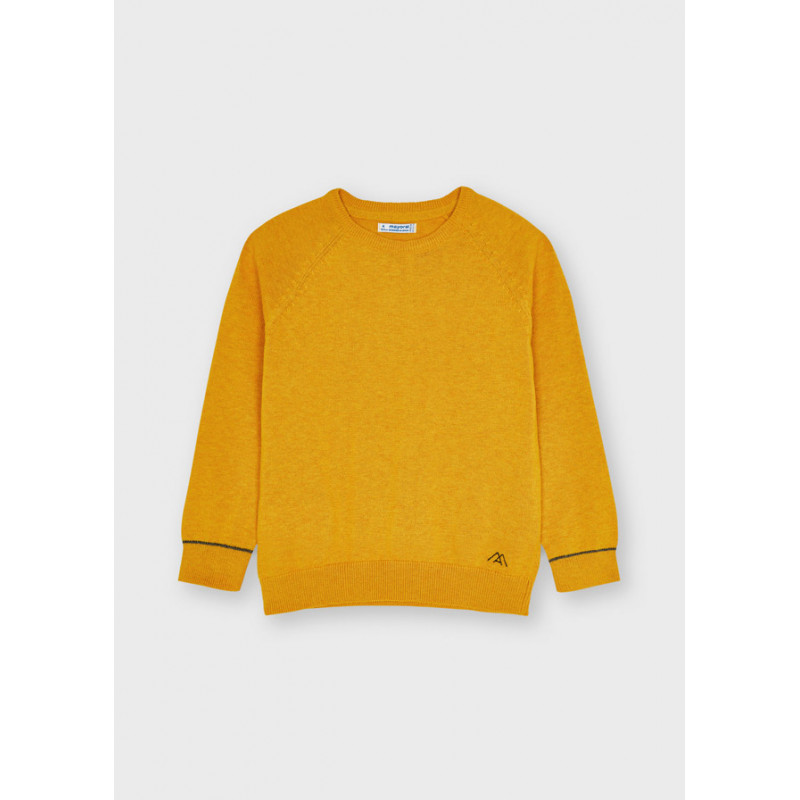 Памучен пуловер с изчистен дизайн ,тъмножълт  301626