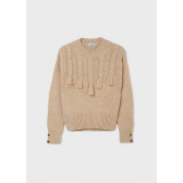 Пуловер с плетеници, беж Mayoral 301762 