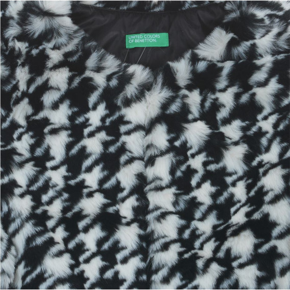Палто в черно-бяло, многоцветно Benetton 302601 2