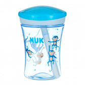 Полипропиленова чаша, Evolution Action, синя с маймунки, 230 мл. NUK 302621 5