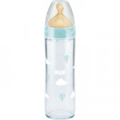 Стъклено шише за хранене New Classic, с биберон M, 0-6 месеца, 240 мл, цвят: бял NUK 302886 