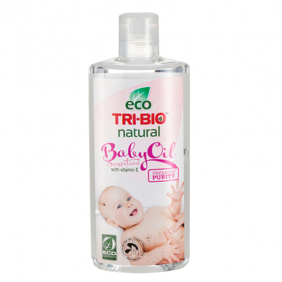 Натурално бебешко олио с витамин Е за чувствителна кожа, пластмасова бутилка, 200 мл. Tri-Bio 302961 2
