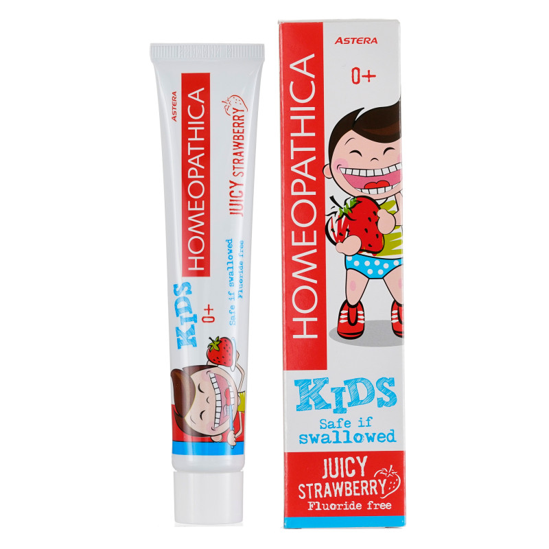 Паста за зъби Homeopathica Kids Ягода 0+, пластмасова тубичка, 50 мл  303028