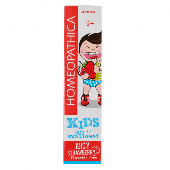 Паста за зъби Homeopathica Kids Ягода 0+, пластмасова тубичка, 50 мл Astera 303032 5