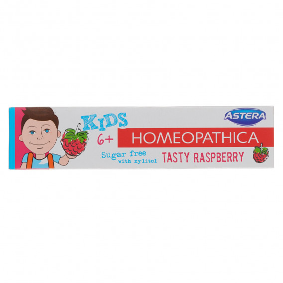 Паста за зъби Homeopathica Kids Малина 6+, пластмасова тубичка, 50 мл Astera 303044 5