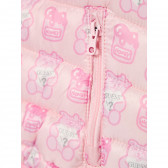 Пухено яке за бебе с щампи на мечета, розово Guess 303169 3