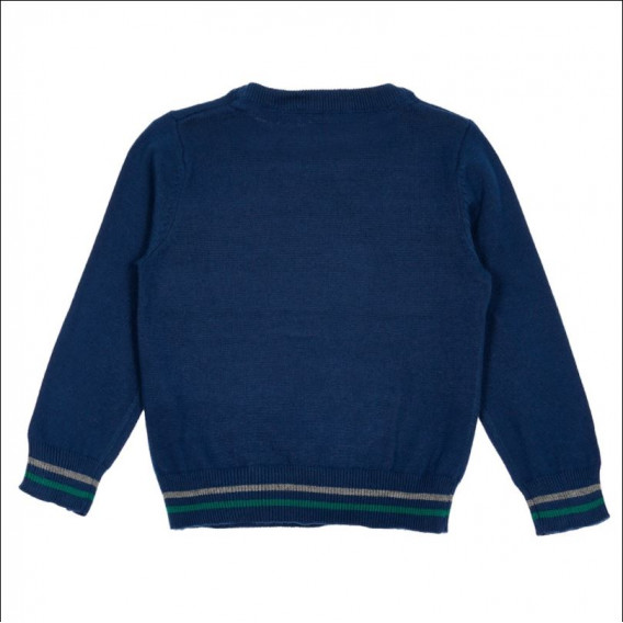 Памучен пуловер с принт на снежен човек за момче тъмно син Cool club 303177 4