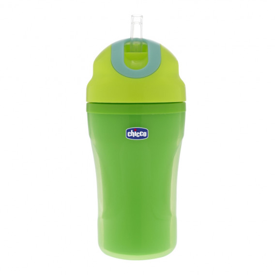 Неразливаща се чаша със сламка, Insulated Cup, 266 мл., цвят: зелен Chicco 303301 