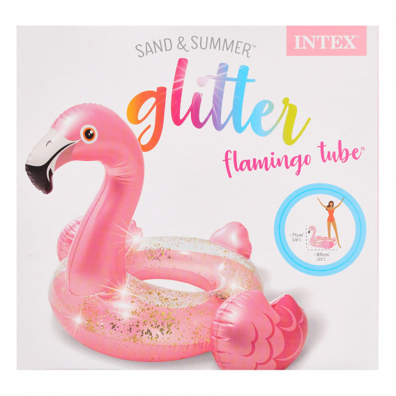 Надуваемо фламинго с брокат Intex 303607 