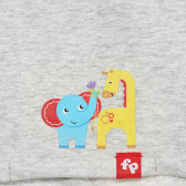 Памучна шапка с щампа на слонче и жираф за бебе, сива Cool club 304100 5