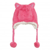 Пухкава шапка с ушички за бебе, розова Cool club 304102 5