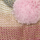 Плетена шапка с връзки и помпон, многоцветна Cool club 304115 7