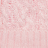 Плетена шапка с помпони-ушички за бебе, розова Cool club 304141 6