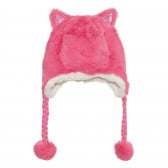 Пухкава шапка с ушички за бебе, розова Cool club 304202 
