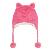Пухкава шапка с ушички за бебе, розова Cool club 304205 4