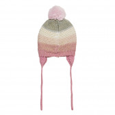 Плетена шапка с връзки и помпон, многоцветна Cool club 304216 4