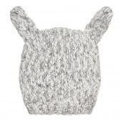 Плетена шапка зайче в сиво и бяло за бебе Cool club 304239 4