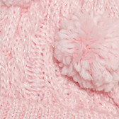 Плетена шапка с помпони-ушички за бебе, розова Cool club 304242 3