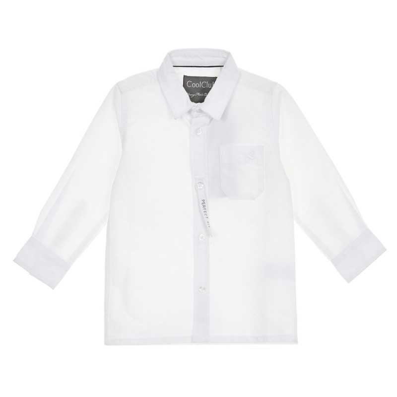 Памучна бяла риза с джоб  304268