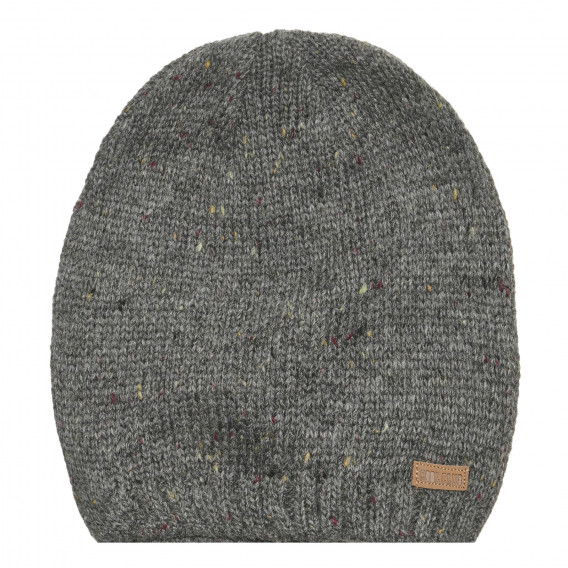 Плетена шапка с цветни акценти, сива Cool club 304507 