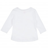 Памучна блуза с дълъг ръкав и апликация на пингвини, бяла Cool club 304759 8