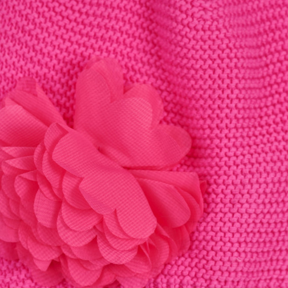 Рипсена шапка с розово цвете, розова Cool club 304831 6