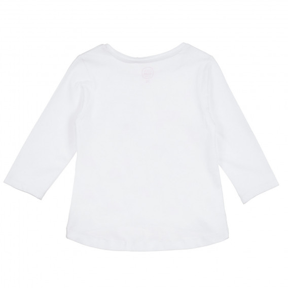 Памучна блуза с дълъг ръкав и апликация на пингвини, бяла Cool club 304845 4
