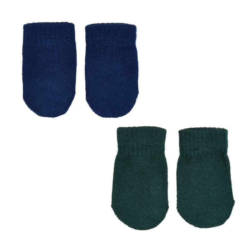 Комплект от два чифта ръкавички за бебе в синьо и зелено  304985