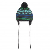 Зимна шапка с фигурален цветен принт и помпон Cool club 304997 