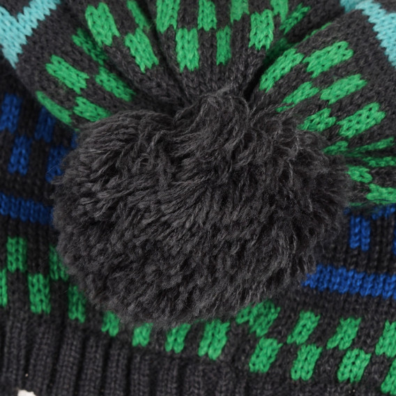 Зимна шапка с фигурален цветен принт и помпон Cool club 304998 2