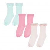 Комплект от три чифта чорапи с дантела, многоцветни Cool club 305152 
