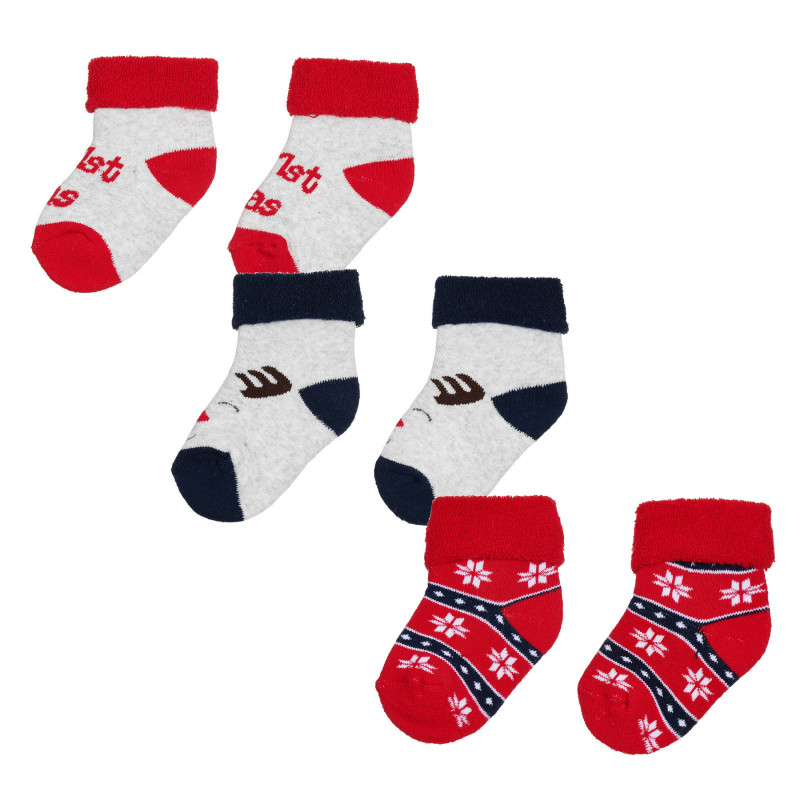 Комплект от три чифта чорапи с коледни мотиви за бебе  305226
