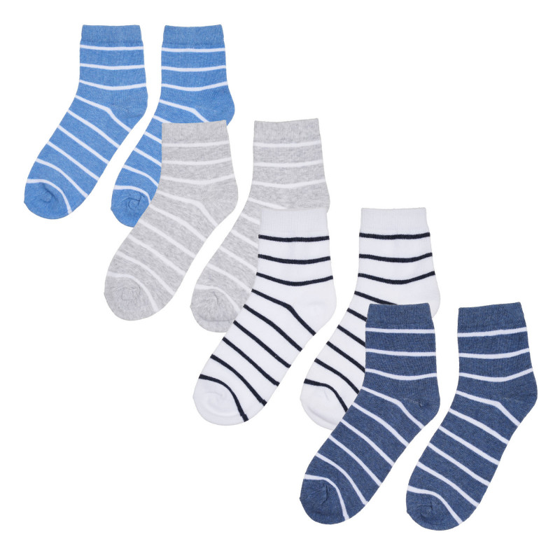 Комплект от пет чифта раирани чорапи, многоцветни  305296