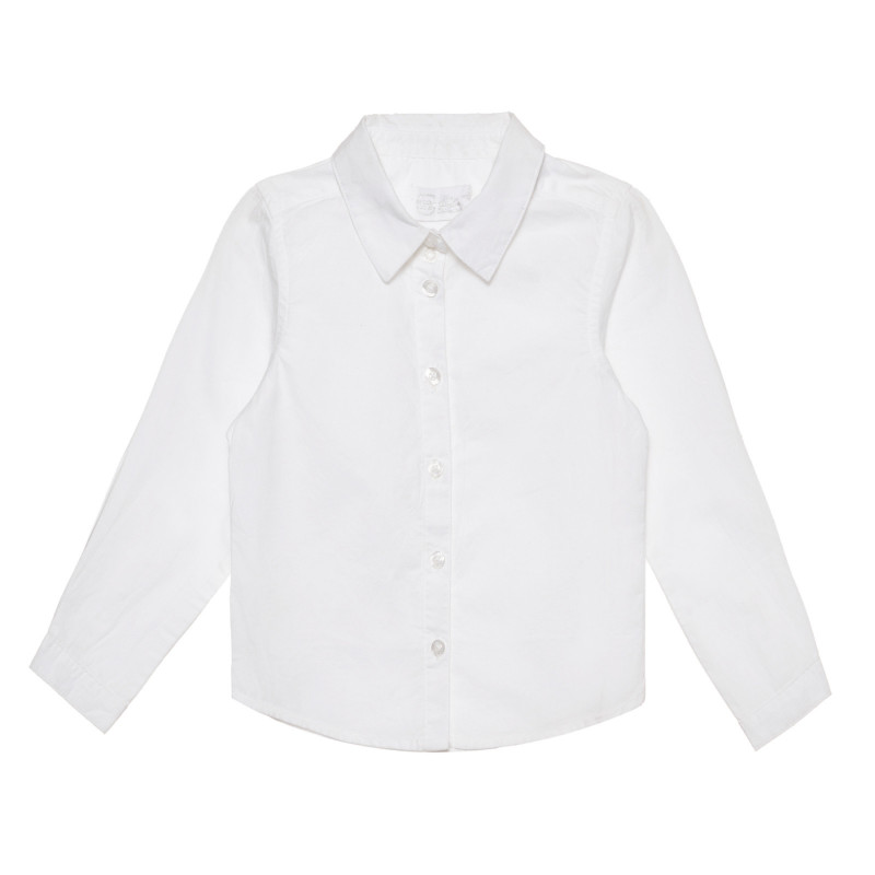 Класическа риза с дълъг ръкав, бяла  305363